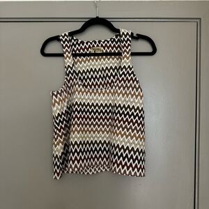 Show Me Your MuMu Brown and White Boxy Tank Top